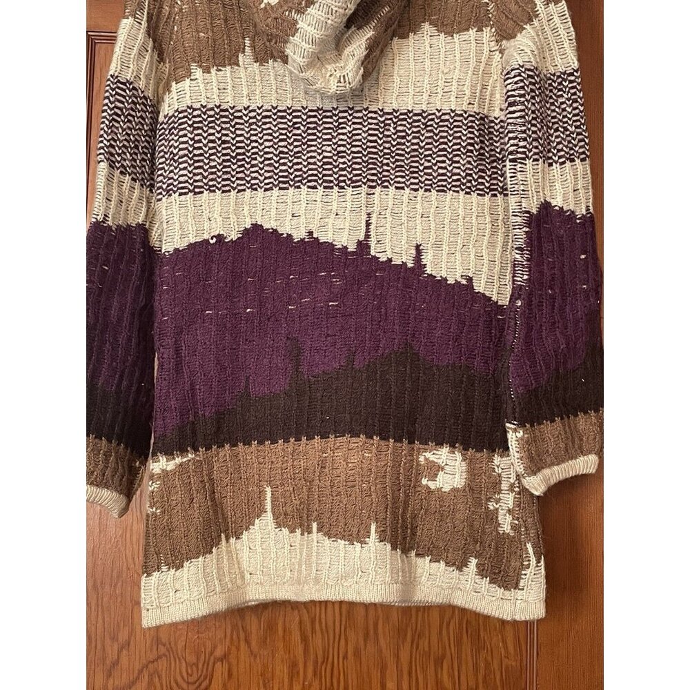 Vero Moda Knit Hooded Button Down Sweater Hoodie Brown Size Small NEW Boho - Picture 15 of 16